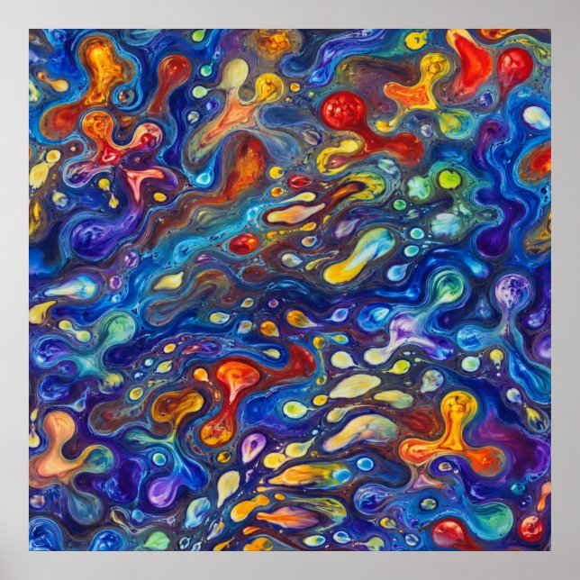 Regenbogen-Fluid-Art-Plakat Poster (Vorne)
