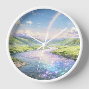 Regenbogen-Flusstal-Wanduhr Uhr