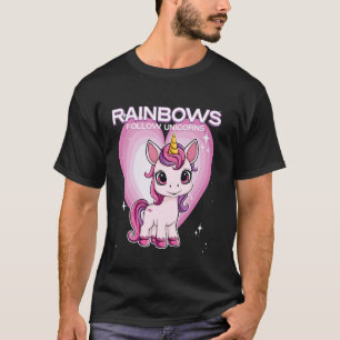 Regenbögen folgen Einhörnern Einhorn T-Shirt
