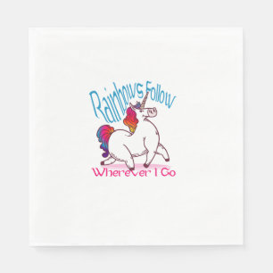 Regenbogen folgen mir, wohin ich auch gehe Fantasy Serviette
