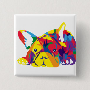 Regenbogen Französische Bulldogge Button