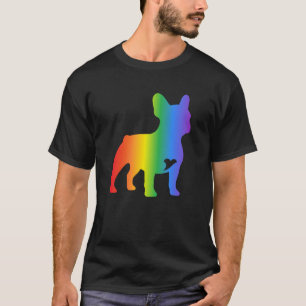 Regenbogen Französische Bulldogge Hundeliebhaber T-Shirt
