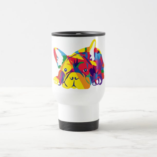 Regenbogen Französische Bulldogge Reisebecher (Mittel)