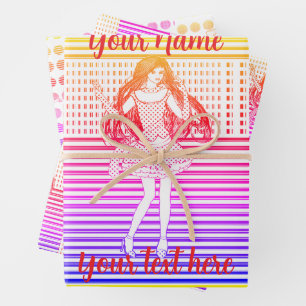 Regenbogen Freundin Geschenkpapier Set