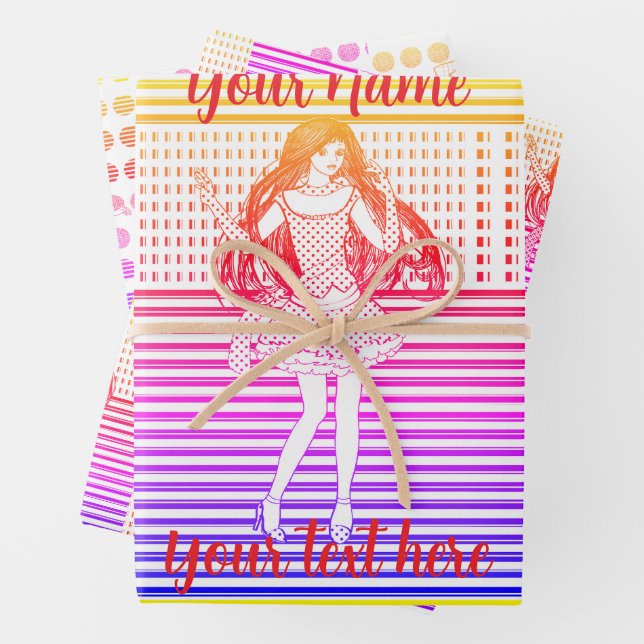Regenbogen Freundin Geschenkpapier Set (Beispiel)