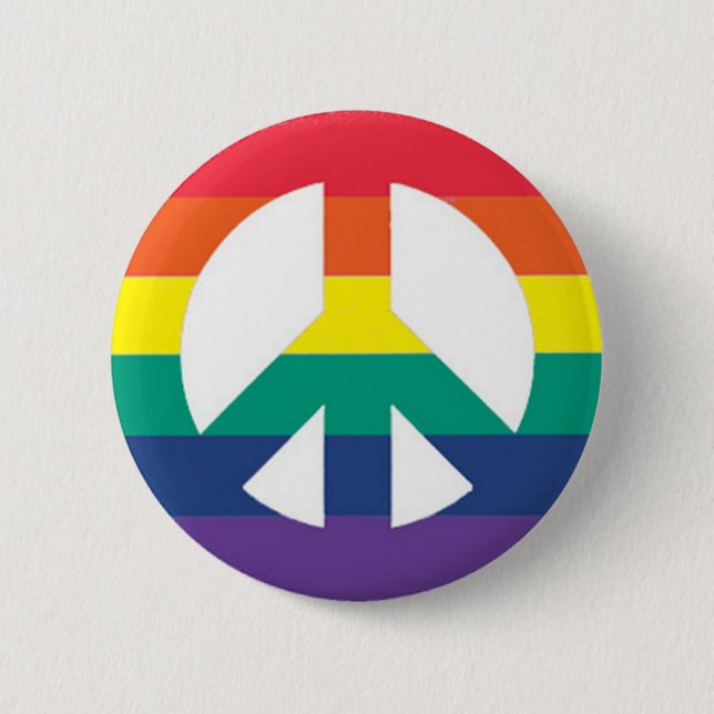Regenbogen-Frieden Button (Vorderseite)
