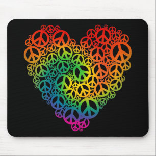 Regenbogen-Friedensherz Mousepad