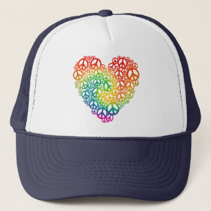 Regenbogen-Friedensherz Truckerkappe