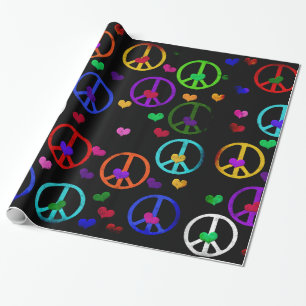 Regenbogen-Friedensherzen Geschenkpapier