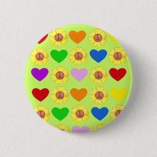 Regenbogen-Friedensknopf Button
