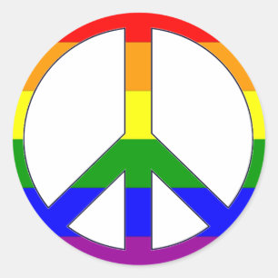 Regenbogen-Friedenssymbol-Aufkleber Runder Aufkleber