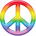 Regenbogen-Friedenssymbol Fotoskulptur Ornament<br><div class="desc">Ein Bild des Friedens und des Diversity,  ein Friedenssymbol in den Regenbogenfarben.</div>
