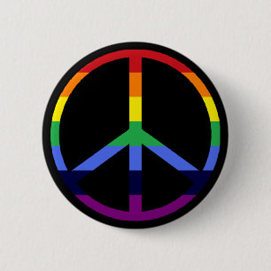 Regenbogen-Friedenszeichen Button