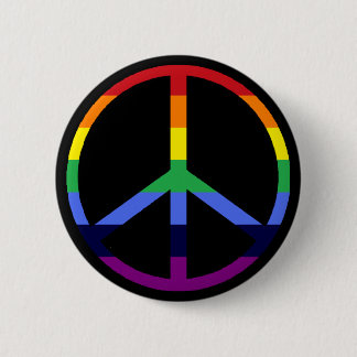 Regenbogen-Friedenszeichen Button