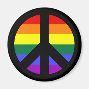 Regenbogen-Friedenszeichen-Design Magnet