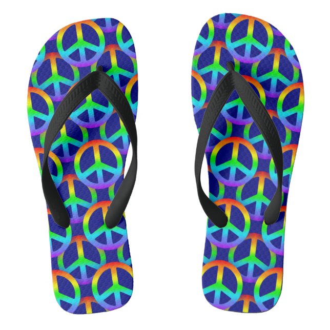 Regenbogen-Friedenszeichen Flip Flops (Fußbett)