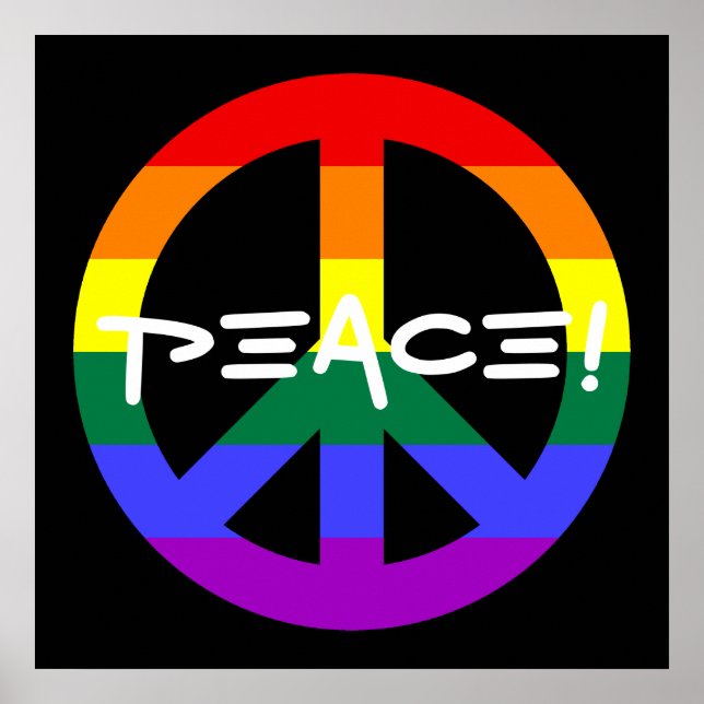 Regenbogen-Friedenszeichen Poster (Vorne)