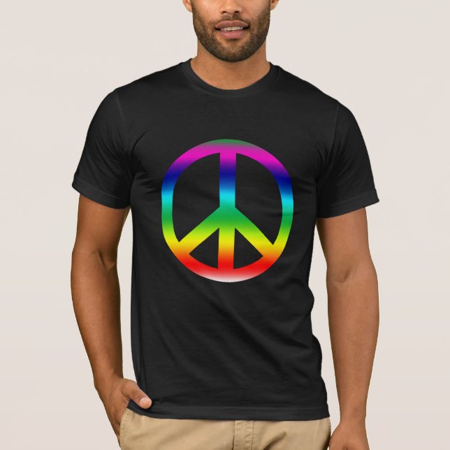 Regenbogen-Friedenszeichen-Produkte T-Shirt (Vorderseite)