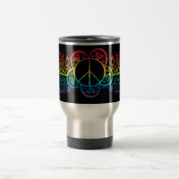 Regenbogen-Friedenszeichen-Reise-Tasse