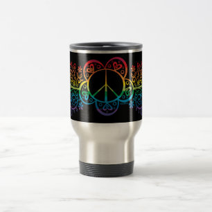 Regenbogen-Friedenszeichen-Reise-Tasse Reisebecher