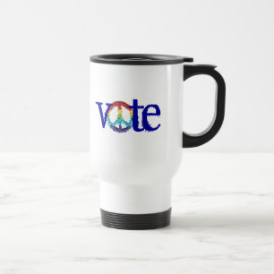 Regenbogen-Friedenszeichen-Stimm-Mug Reisebecher