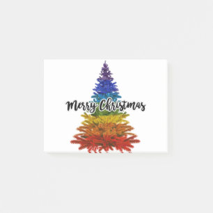 Regenbogen-froher-Weihnachtsbaum Post-it Klebezettel