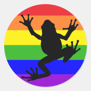 Regenbogen-Froschaufkleber Runder Aufkleber