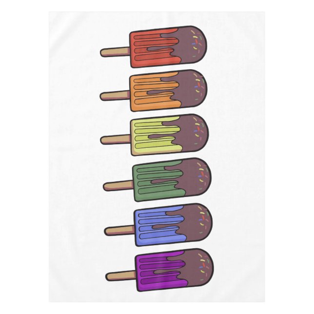 Regenbogen-Frozen-Pop-Parade Tischdecke (Vorderseite)