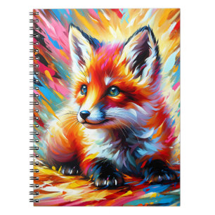 Regenbogen-Funk-Fuchs-Notizbuch Notizblock