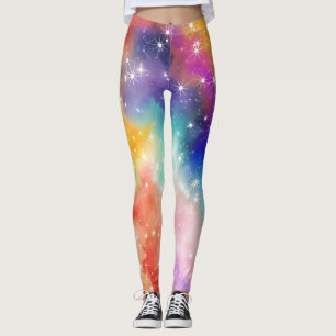 Regenbogen-Funkel-Galaxie Leggings