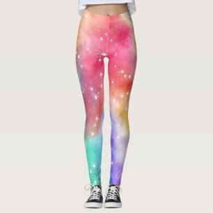 Regenbogen-Funkel-Galaxie Leggings
