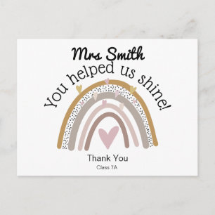 Regenbogen für Dankeschön Lehrer Geschenk Postkarte