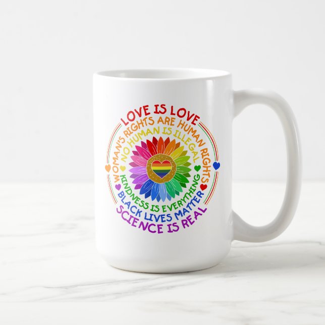 Regenbogen für Flora und Fauna Politischer und soz Kaffeetasse (Rechts)