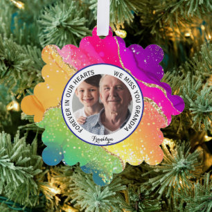 Regenbogen für immer in unserem Herzen Großvater M Ornament Karte
