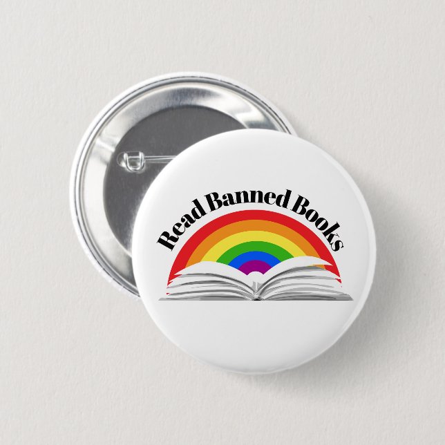 Regenbogen für verbotene Bücher lesen Button (Vorne & Hinten)