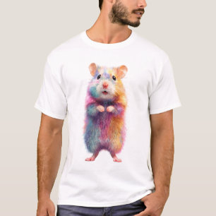 Regenbogen-Furry-Hamster-Porträt Männer T-Shirt