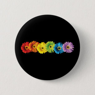 Regenbogen-Gänseblümchen Button