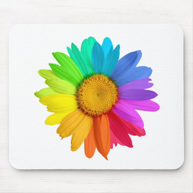 Regenbogen-Gänseblümchen Mousepad (Vorne)