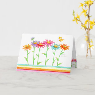 Regenbogen-Gänseblümchen-Schöne-Birthday-Grußkarte Karte