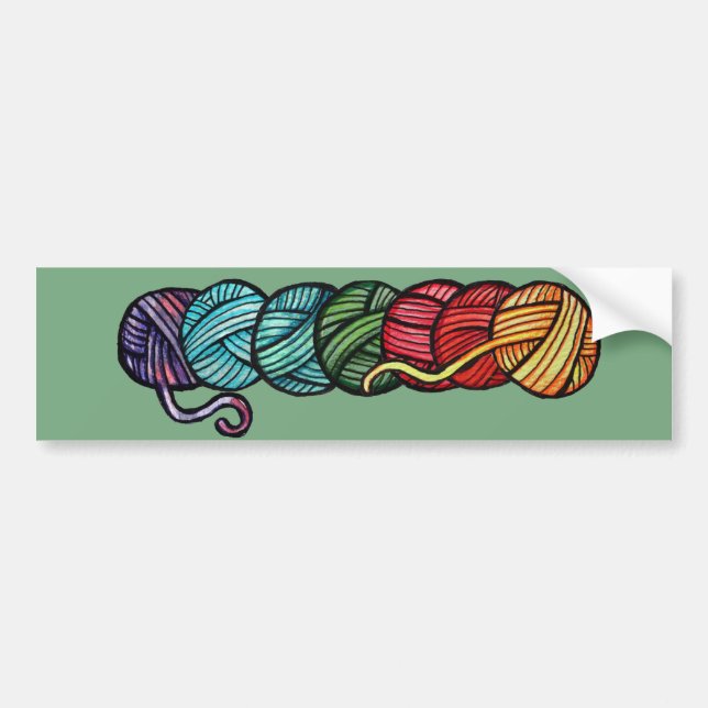 Regenbogen-Garnbälle-Muster                        Autoaufkleber (Vorne)