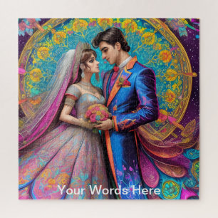 Regenbogen Garten Neon Psychedelisch Puzzle