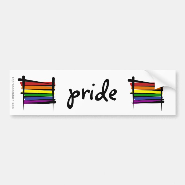 Regenbogen-Gay Pride-Bürsten-Flagge Autoaufkleber (Vorne)