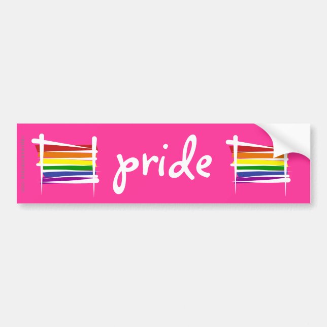 Regenbogen-Gay Pride-Bürsten-Flagge Autoaufkleber (Vorne)