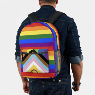 Regenbogen-Gay-Pride-Flag-Streifen-Rucksack-LGBTQ- Bedruckter Rucksack