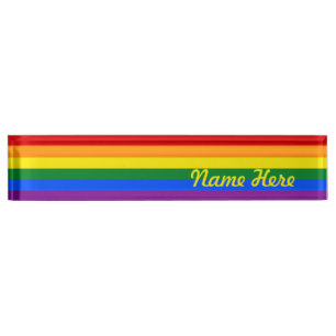 Regenbogen-Gay Pride-Flagge Namensplakette