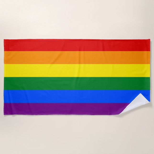 Regenbogen (Gay Pride) Strandtuch (Vorderseite)