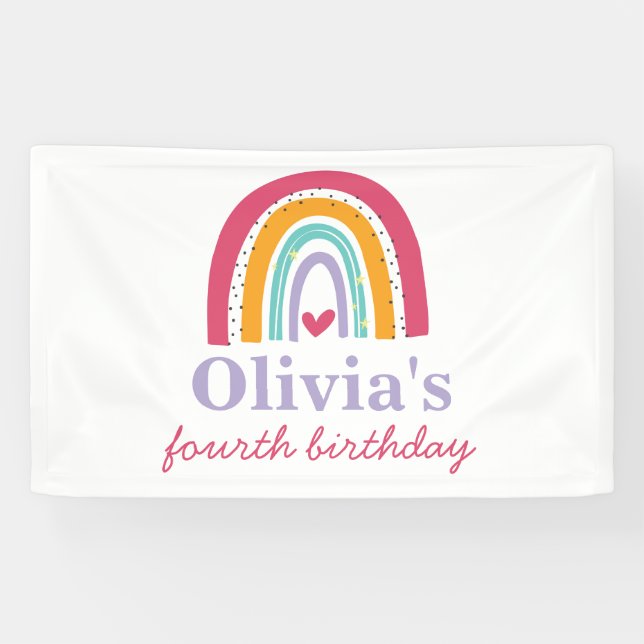 Regenbogen-Geburtstagsfeier Banner (Horizontal)