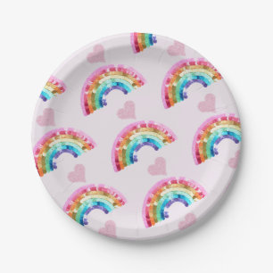 Regenbogen-Geburtstagsfeier Pappteller