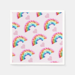 Regenbogen-Geburtstagsfeier Serviette