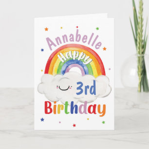 Regenbogen-Geburtstagskarte Personalisierter Name Karte